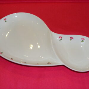 Plat double porcelaine collection "Roses roses"