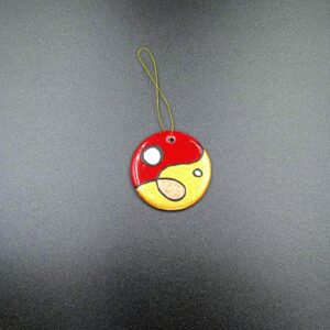 Pendentif rond en porcelaine